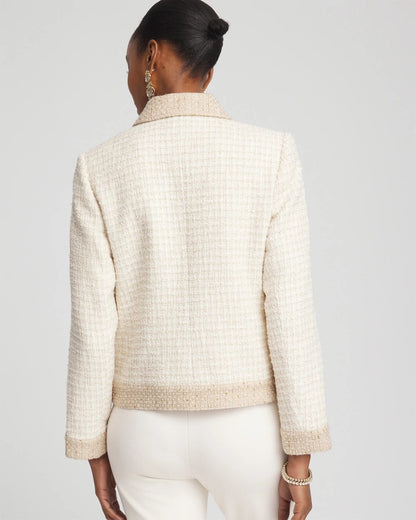 Chico's | Tonal Neutral Tweed Jacket/ Neutral