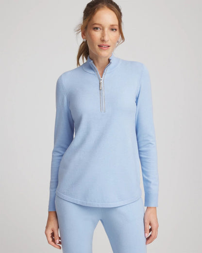 Chico's | Zenergy® Luxe Half-Zip Pullover Top/ Crystal Topaz