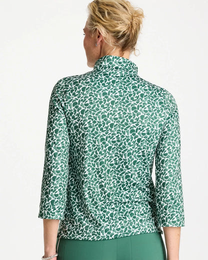 Chico's | Zenergy® UPF Paint Snap Mockneck/ Water Lily Green