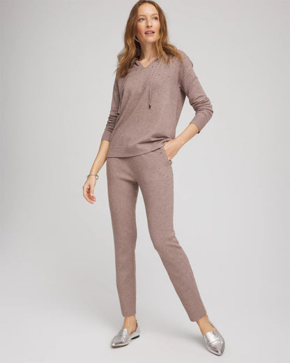 Chico's | Zenergy® Luxe Rhinestone Ankle Pants/ Taupe Heather