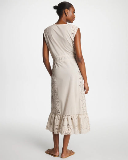 Chico's | Woven Eyelet Swim Cover-Up Dress/ Smokey Taupe