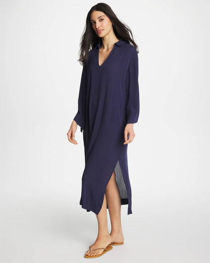 Chico's | Woven Collar Swim Cover-Up/ Passport Blue