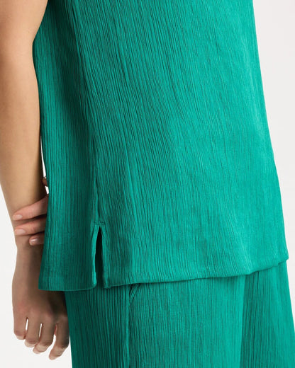 Chico's | Travelers™ Crinkle Textured Tank/ Topanga Green