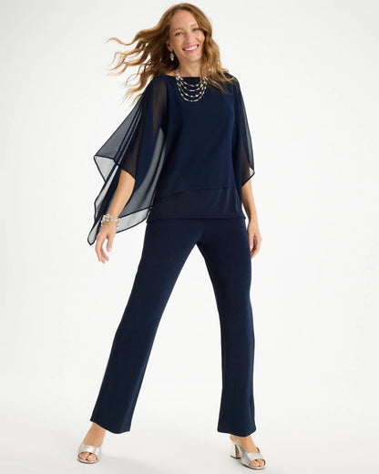 Chico's | Travelers™ Chiffon Layered Top/ Travelers India Ink