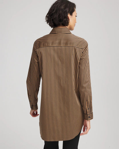 Chico's | No Iron™ Slimming Imperial Stripe Tunic/ Black