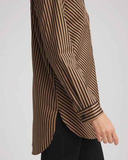 Chico's | No Iron™ Slimming Imperial Stripe Tunic/ Black