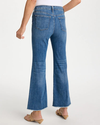 Chico's | Girlfriend Frayed Flared Jeans/ Jessamine Indigo