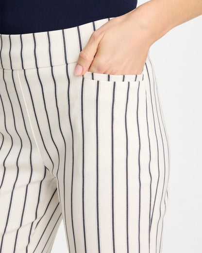 Chico's | Pinstriped Brigitte™ Slim Ankle Pants/ Alabaster