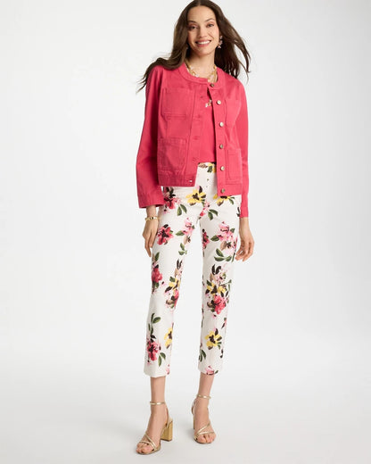 Chico's | Brigitte™ Slim Mari Bloom Crop/ Hot Honeysuckle