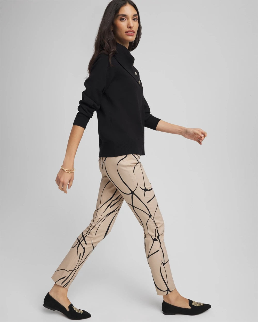 Chico's | Brigitte™ Golden Leaf  Slim Ankle Pants/ Champagne Fizz