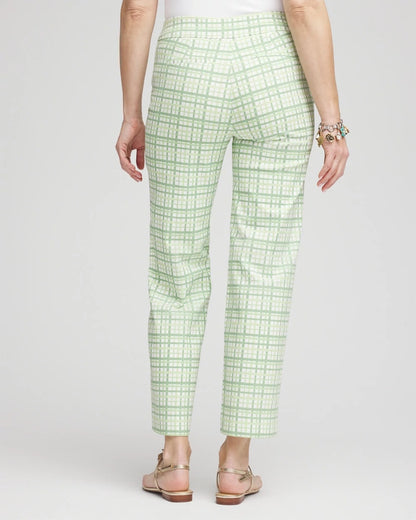 Chico's | Brigitte™ Wide Leg Plaid Cropped Pants/ Moroccan Mint