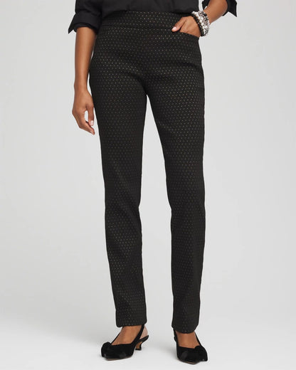 Chico's | Brigitte™ Slim Full-Length Jacquard Pants/ Black
