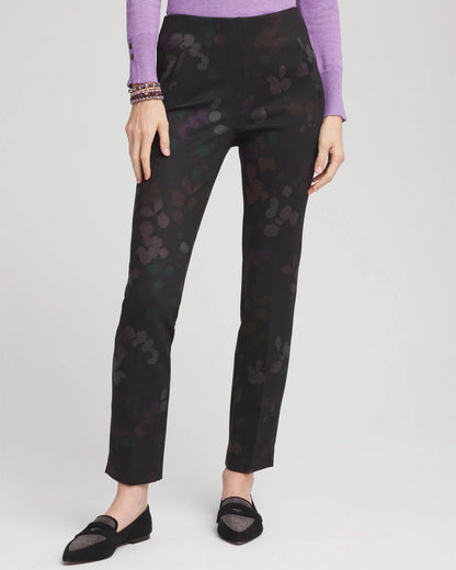 Chico's | Juliet Floral Ankle Pants/ Black