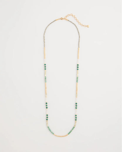 Chico's | Beaded Long Necklace/ Green