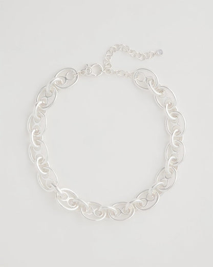 Chico's | Mariner Silvertone Link Necklace/ Silver