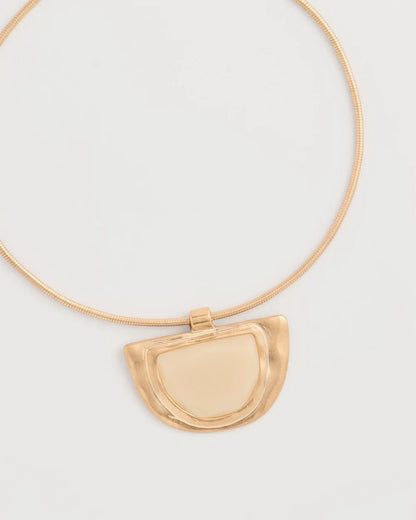 Chico's | White Enamel Collar Necklace/ Gold