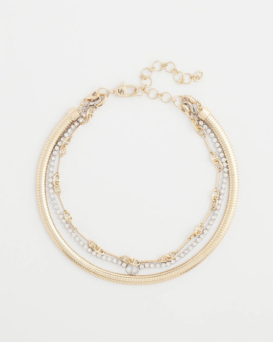 Chico's | Mixed Metal Link Triple-Strand Necklace/ Mixed Metals