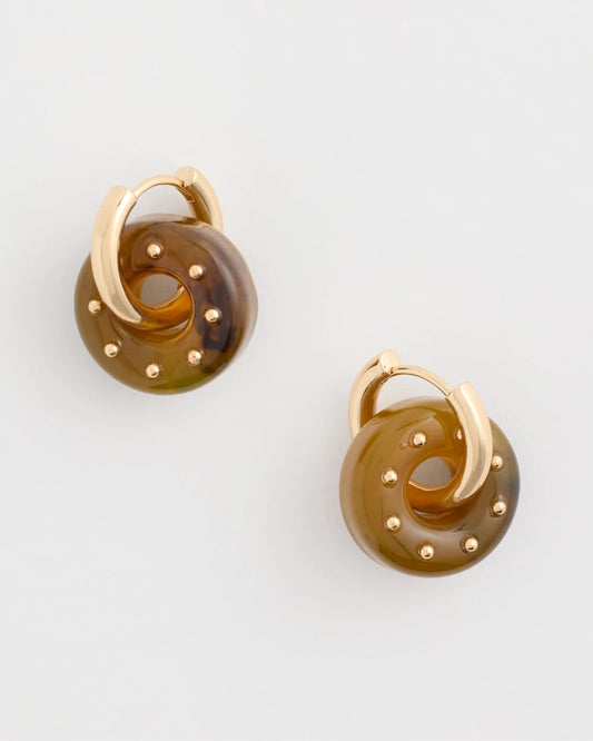 Chico's | Neutral Resin Drop Hoop Earrings/ Neutral