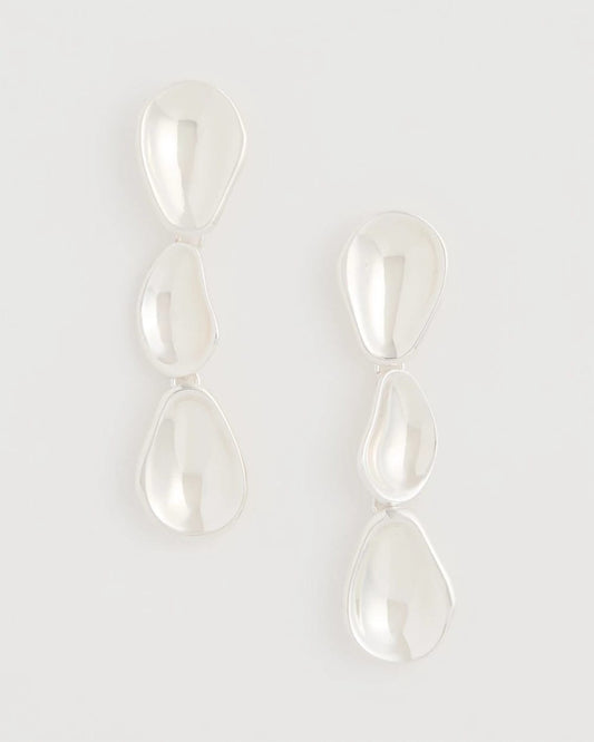 Chico's | Silvertone Linear Drop Earrings/ Silver