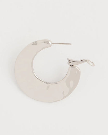 Chico's | Hammered Hoop Earrings/ Silver