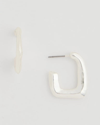 Chico's | Mini Silvertone Square Earrings/ Silver
