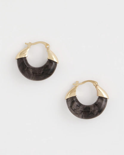 Chico's | Marble Gold Hoop Earrings/ Gold