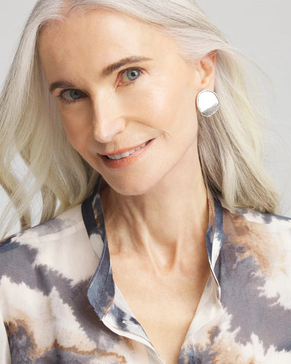 Chico's | No Droop™ Silver Tone Clip-On Earrings/ Silver