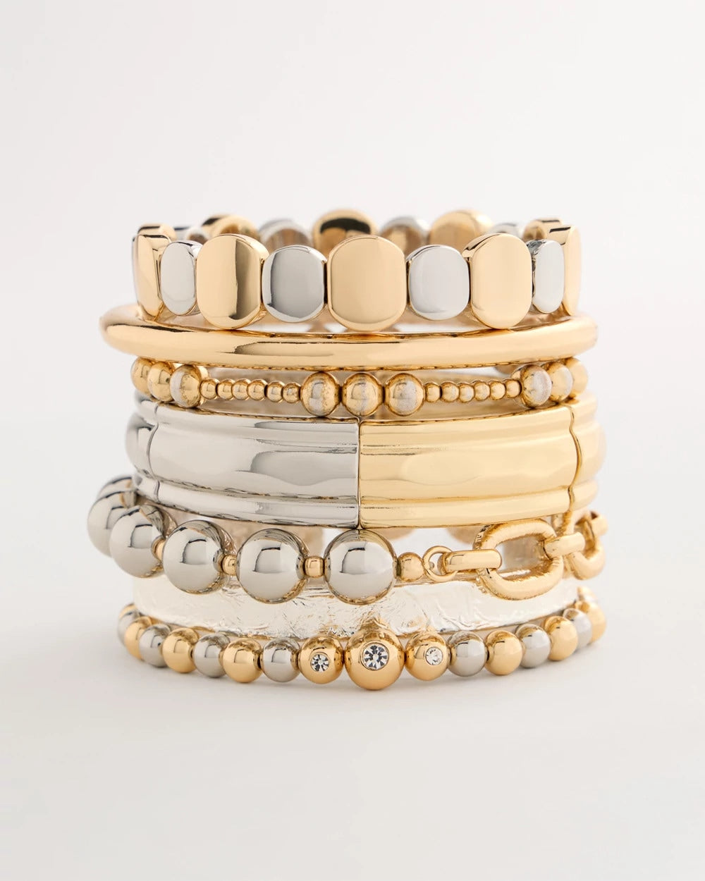 Chico's | Mixed Metals Glam Stretch Bracelet/ Mixed Metals