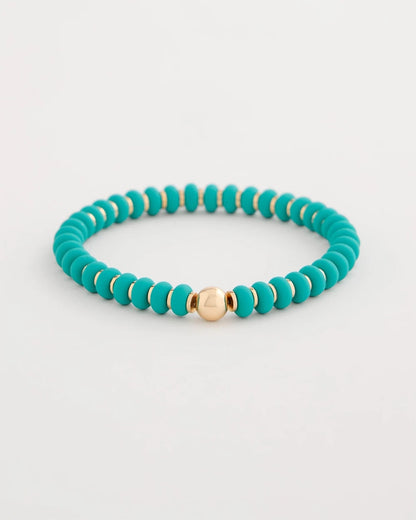 Chico's | Green Round Stretch Bracelet/ Teal