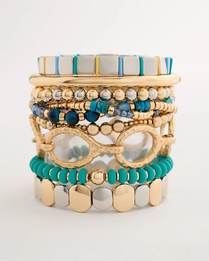 Chico's | Green Round Stretch Bracelet/ Teal