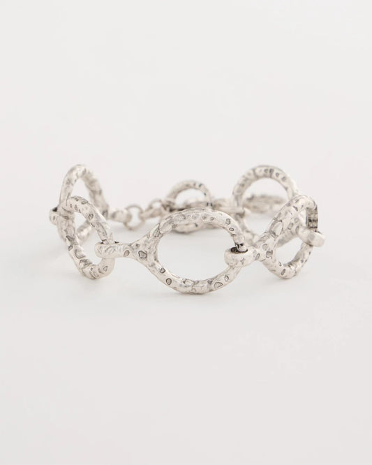 Chico's | Silvertone Open Link Toggle Bracelet/ Silver