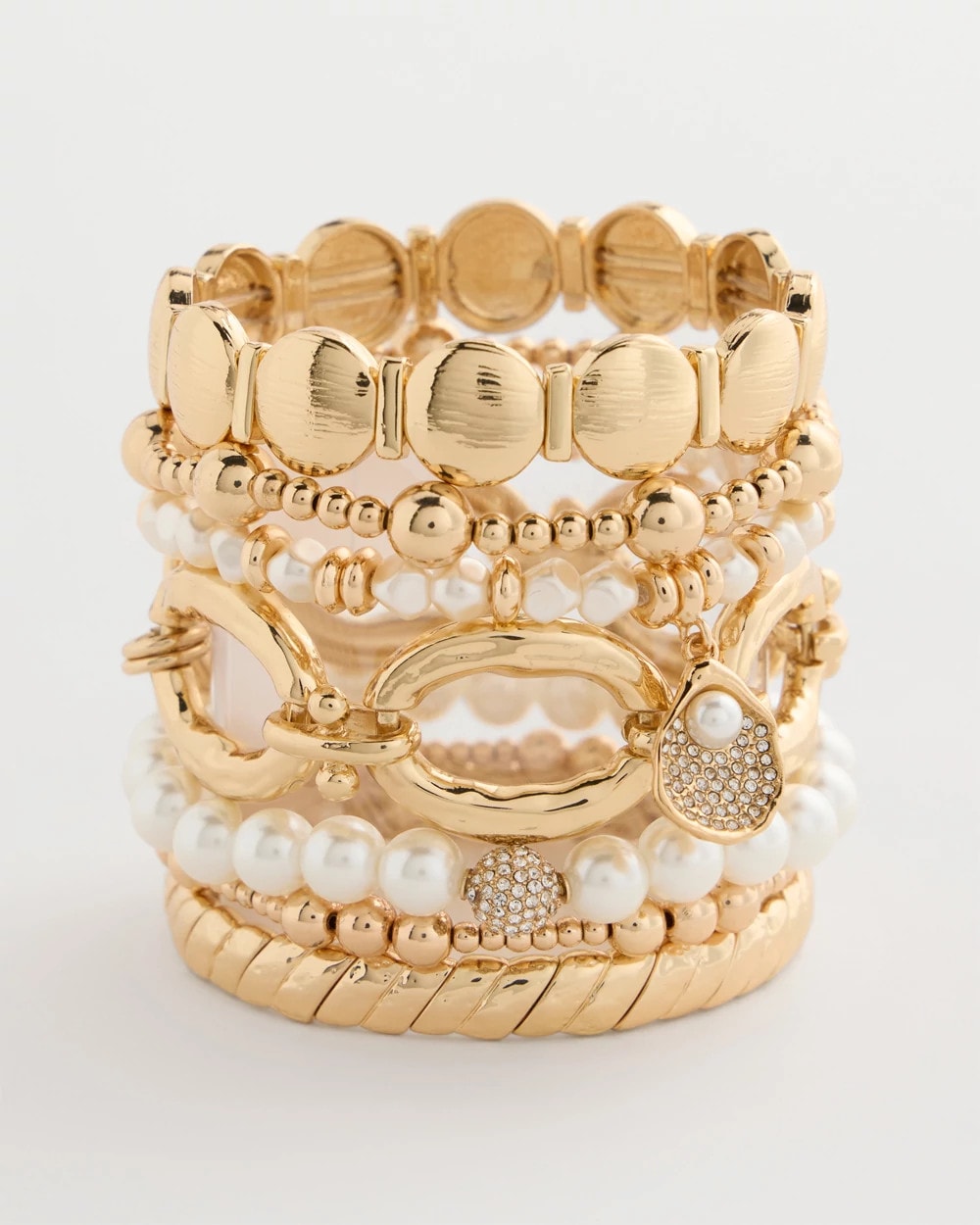 Chico's | Pearlescent Stretch Charm Bracelet/ Pearl