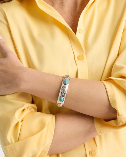 Chico's | Turquoise Mixed Metal Bangle/ Turquoise