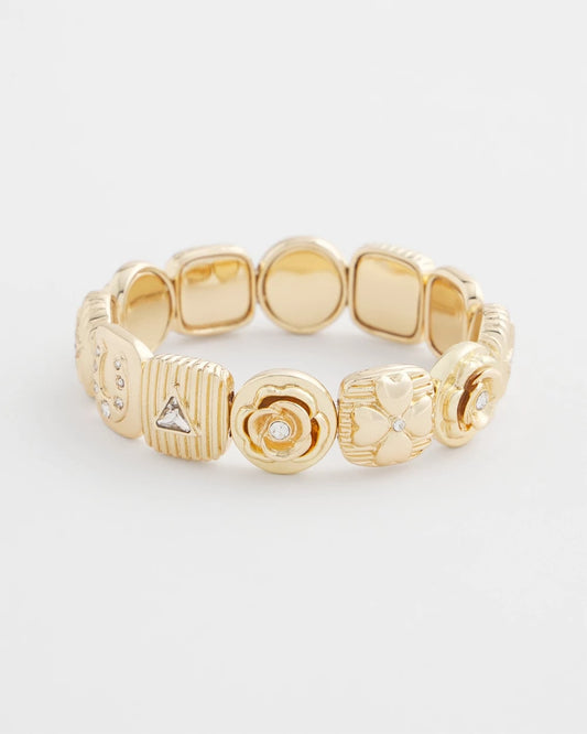 Chico's | Stretch Lucky Charm Bracelet/ Gold