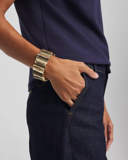 Chico's | Gold Wavy Stretch Cuff/ Gold