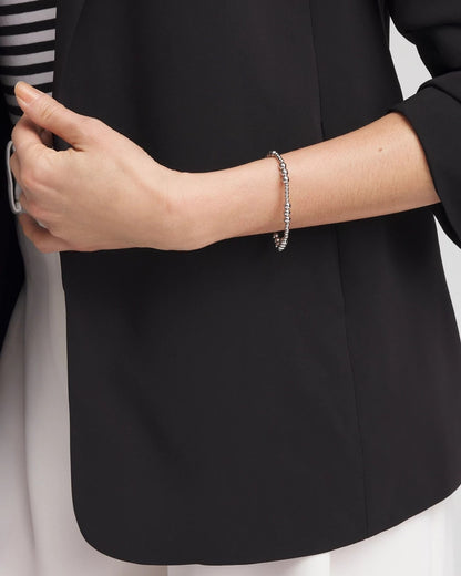 Chico's | Silver-tone Small Bead Stretch Bracelet/ Silver