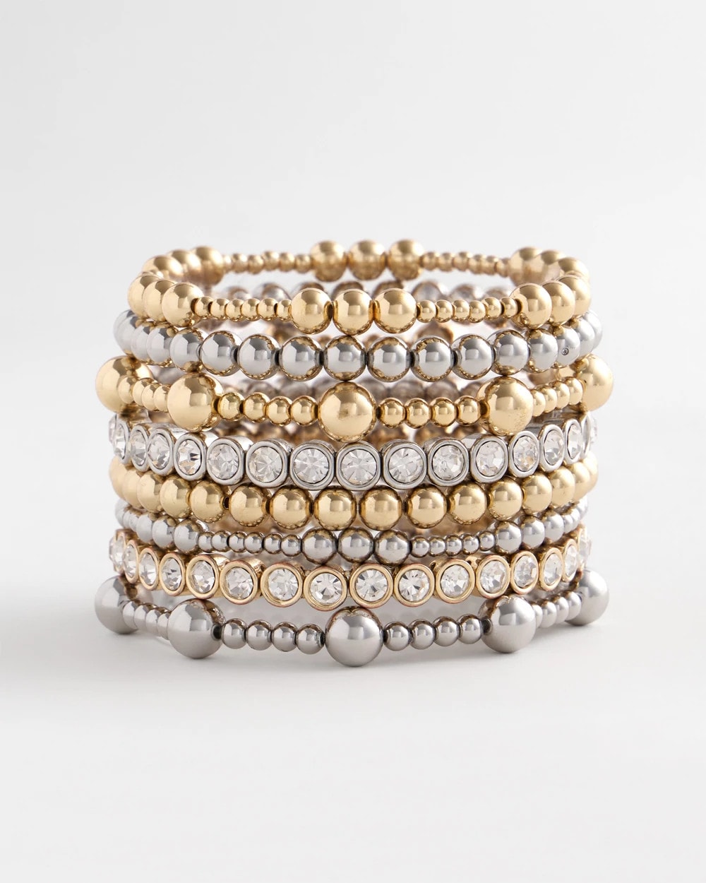 Chico's | Gold-tone Small Bead Stretch Bracelet/ Gold