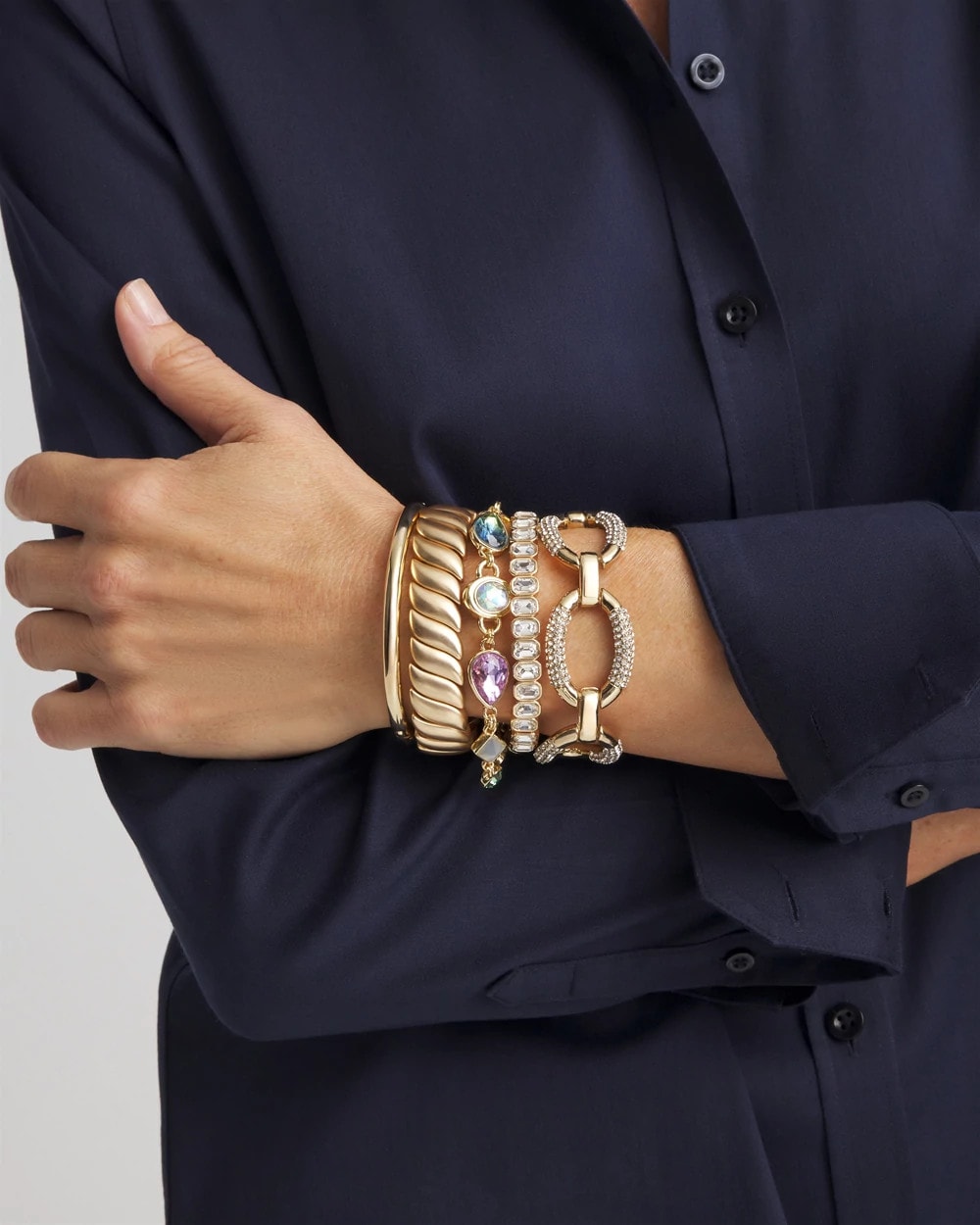 Chico's | Matte Twist Stretch Bracelet/ Gold