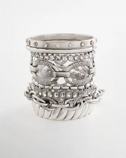 Chico's | Large Pave Link Toggle Bracelet/ Silver