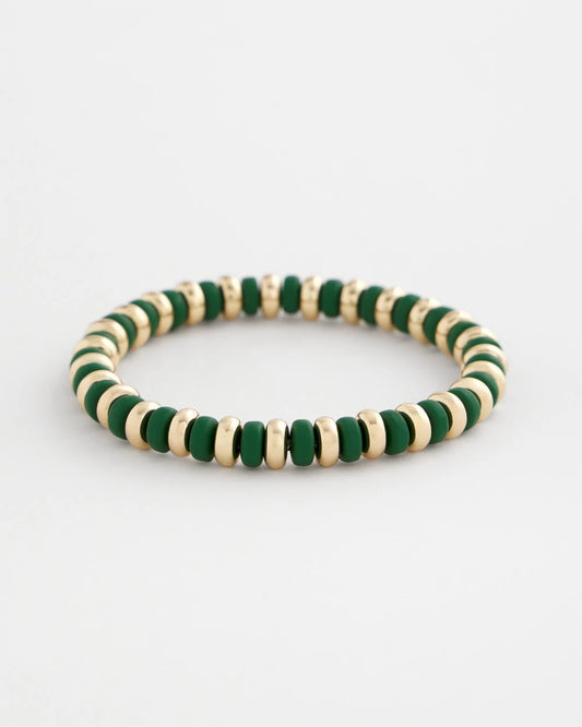 Chico's | Green Gold Slice Stretch Bracelet/ Green
