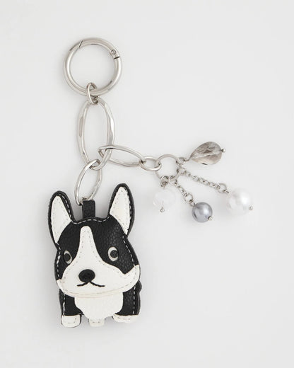 Chico's | Frenchie Dog Bag Charm/ Black/White
