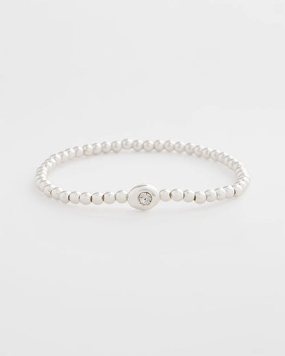 Chico's | Mini Bead Stretch Hero Bracelet/ Silver