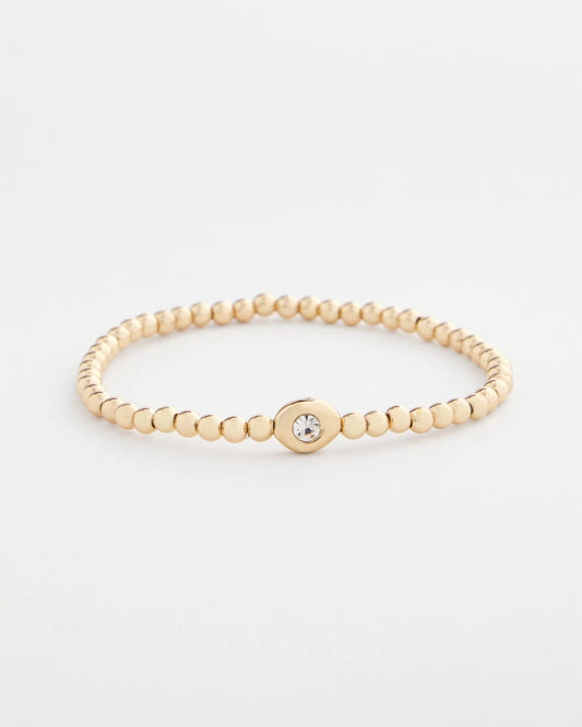 Chico's | Mini Bead Stretch Hero Bracelet/ Gold