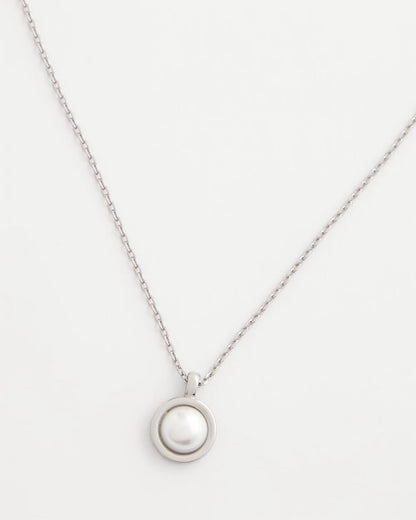 Chico's | Silver Pearl Single Strand Necklace/ Silver