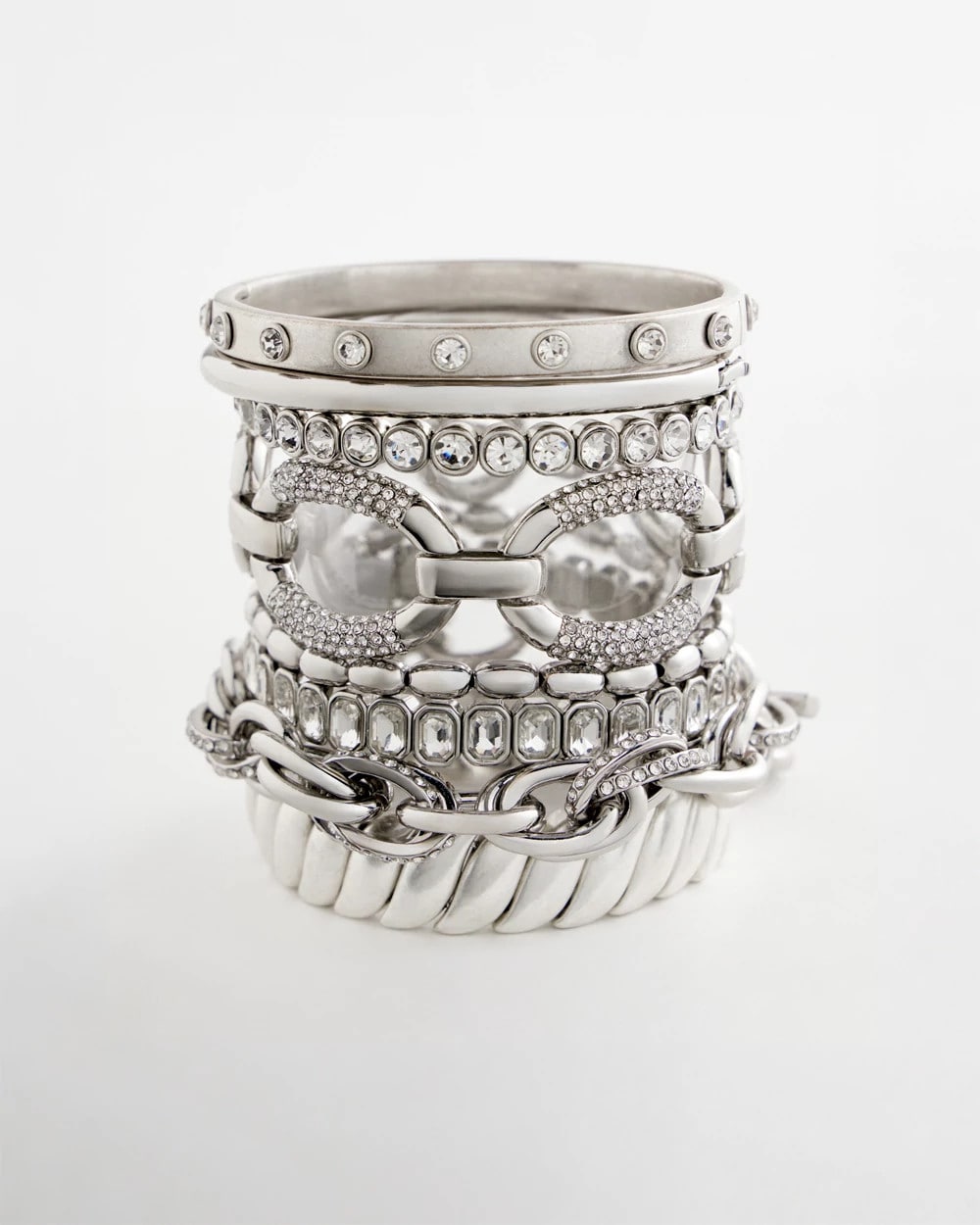 Chico's | Matte Twist Stretch Bracelet/ Silver