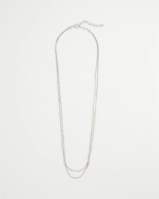 Chico's | Mixed Metal Double Strand Necklace/ Mixed Metals