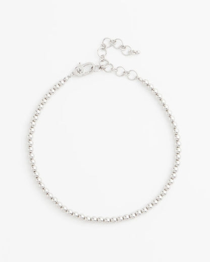 Chico's | Silvertone Beaded Necklace/ Silver