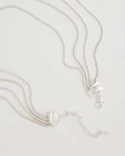 Chico's | Multi-Layer Snake Chain Necklace/ Silver