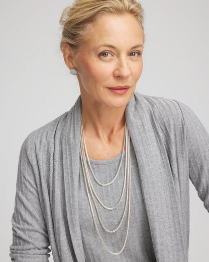 Chico's | Multi-Layer Snake Chain Necklace/ Silver