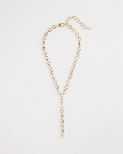 Chico's | Bezel Set Goldtone Y-Necklace/ Gold